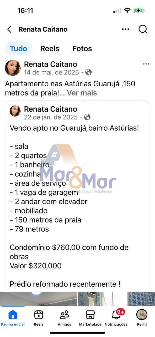 Apartamento na Praia das Astúrias, Guarujá - SP